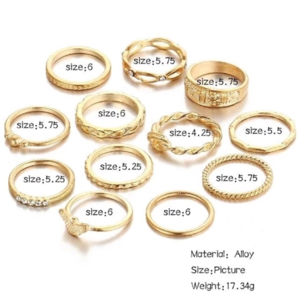 LAST ONE ❗️12 Piece Boho Ring Set✨ - Picture 3 of 4